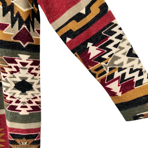 Ali Miles Sz Small Knit Sweater Jacket Blouse Shirt Top Aztec Red Ranch Montana - Picture 9 of 10